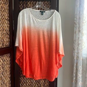 Lauren Ralph Lauren women’s thin poncho ombré orange and cream 🌴🍊 beautiful